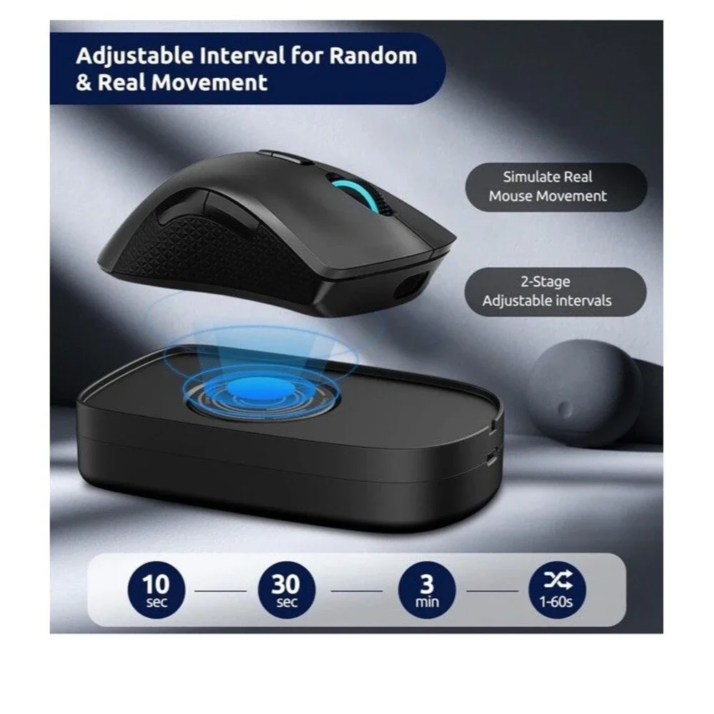 Mouse Jiggler, Ultra Slim, 20dB Quiet & Noiseless, Undetectable Mouse Mover Simu